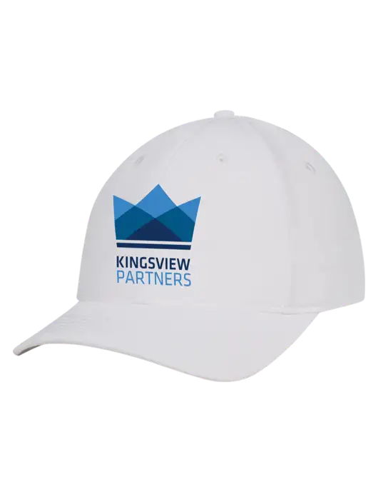 White Nylon Twill Performance Cap w/Kingsview Partners Logo