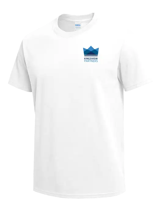 White Heavyweight 6.1 oz T-Shirt w/Kingsview Partners Logo