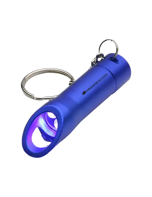 Royal Pocket LED Flashlight with Bottle Opener & Keychain w/Kingsview Partners Logo