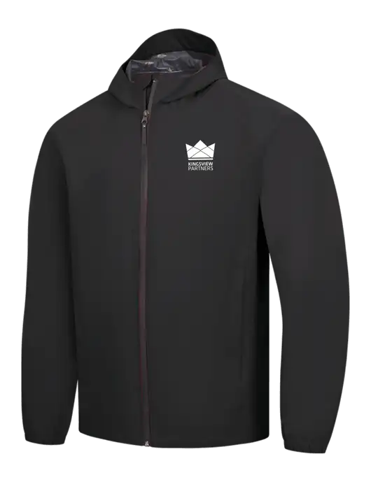 Black Essential Rain Jacket w/Kingsview Partners Logo