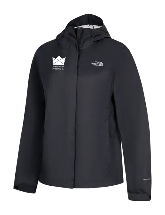 The North Face Womens Black DryVent Rain Jacket w/Kingsview Partners Logo