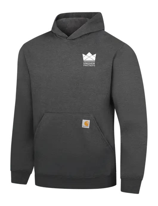 Carhartt Dark Grey Heather Midweight Hooded Sweatshirt w/Kingsview Partners Logo