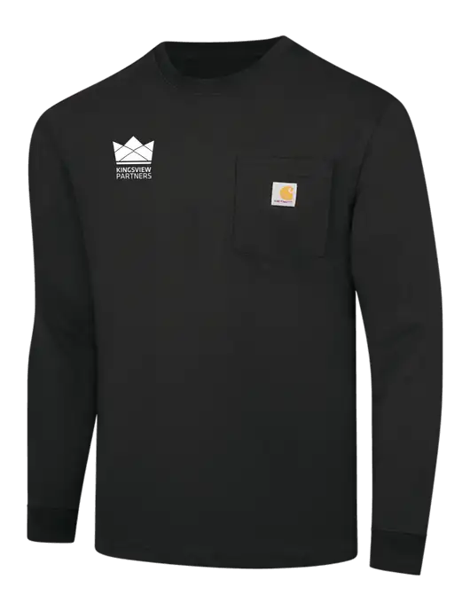 Carhartt Black Workwear Pocket Long Sleeve T-Shirt w/Kingsview Partners Logo