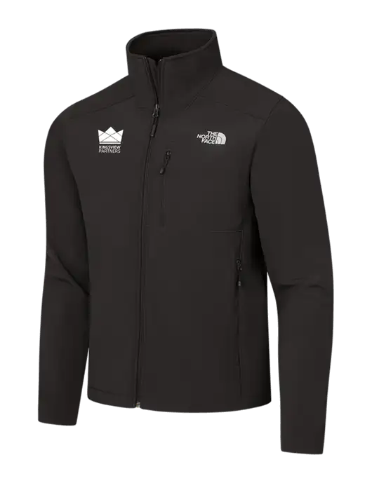 The North Face Black Apex Barrier Soft Shell Jacket w/Kingsview Partners Logo