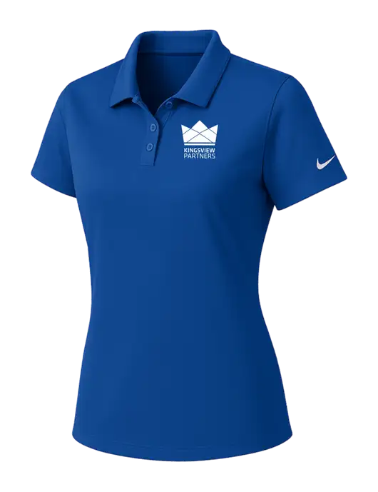 Nike Womens Dark Royal Dry Essential Solid Polo w/Kingsview Partners Logo