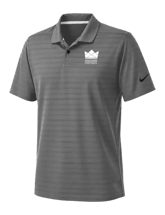 Nike Dark Medium Grey Dri-FIT Vapor Jacquard Polo w/Kingsview Partners Logo