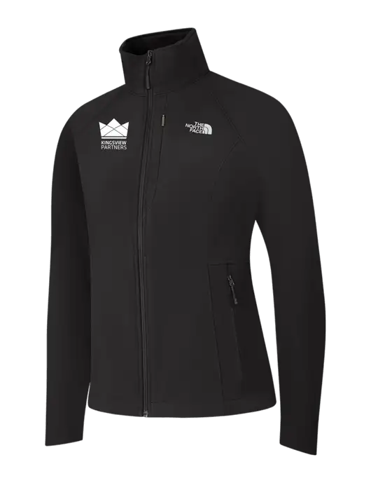 North Face Womens Black Apex Barrier Soft Shell Jacket  w/Kingsview Partners Logo