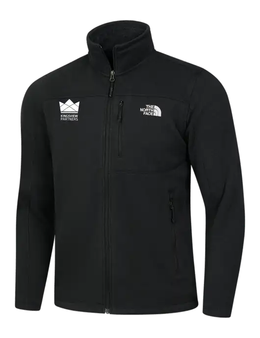 North Face Black Heather Sweater Fleece Jacket w/Kingsview Partners Logo