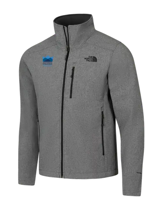 North Face Light Grey Heather Apex Barrier Soft Shell Jacket w/Kingsview Partners Logo