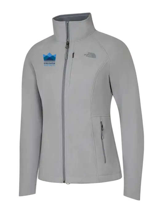 North Face Womens Light Grey Heather Apex Barrier Soft Shell Jacket  w/Kingsview Partners Logo