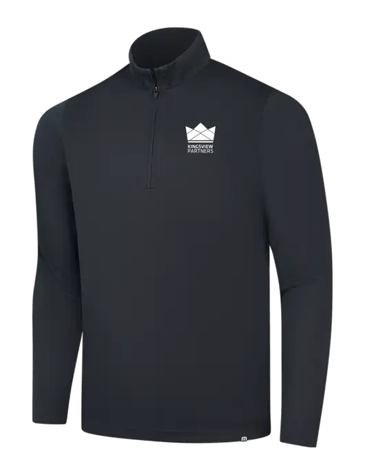 TravisMathew Black Coveside ¼-Zip w/Kingsview Partners Logo