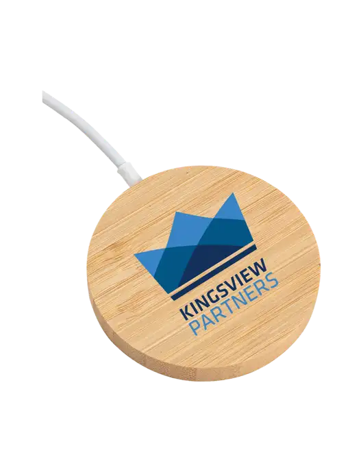 Bamboo Charging Pad w/Kingsview Partners Logo