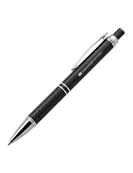 Black Stellar Scribe Pen - Black Ink w/Kingsview Partners Logo