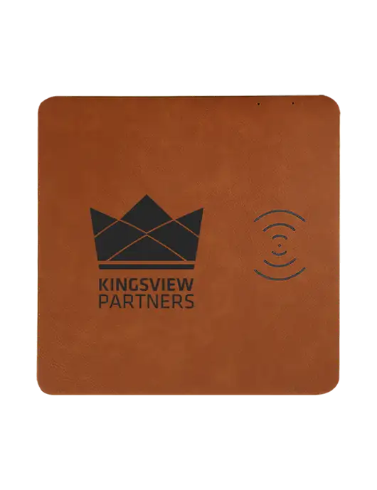 Rawhide Laserable Leatherette Phone Charging Mat w/Kingsview Partners Logo