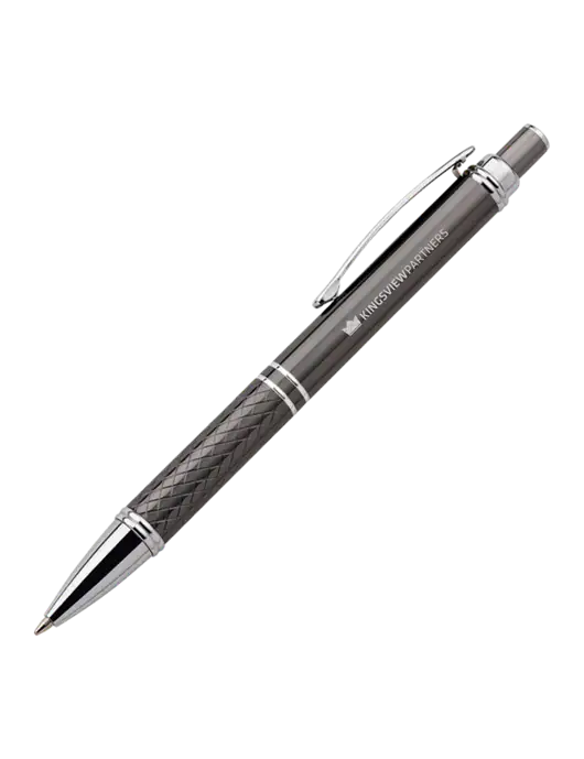 Dark Grey Stellar Scribe Pen - Black Ink w/Kingsview Partners Logo