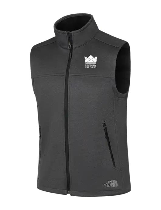 North Face Dark Grey Heather Ridgewall Soft Shell Vest w/Kingsview Partners Logo