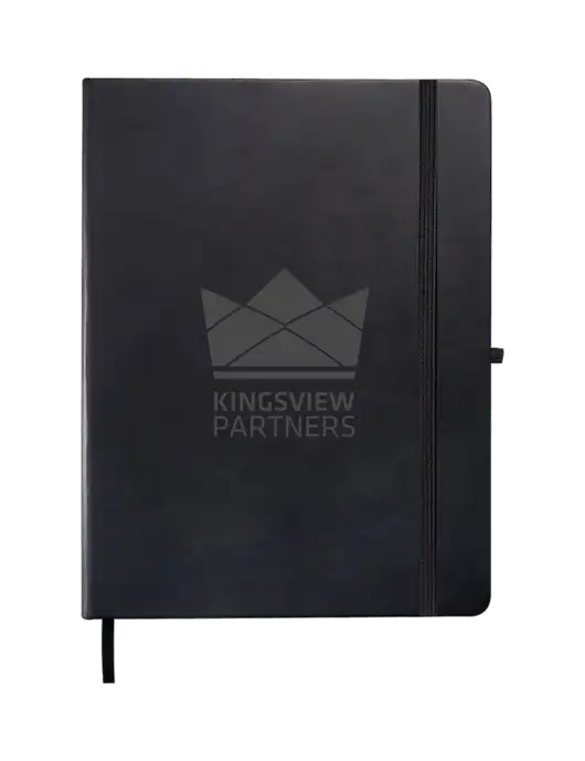 Leeman Black Tuscany Large Journal 7.5 x 9.875 w/Kingsview Partners Logo