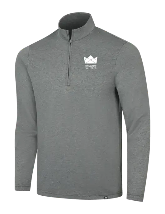 TravisMathew Dark Grey Heather Coveside ¼-Zip w/Kingsview Partners Logo