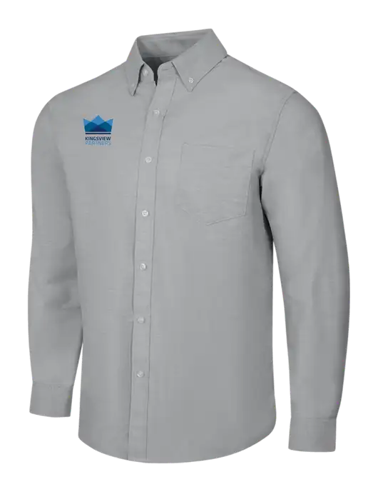 Light Grey SuperPro Oxford Shirt w/Kingsview Partners Logo