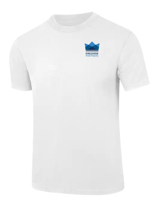 Comfort Colors 6.1 oz White Heavyweight Ring Spun T-Shirt w/Kingsview Partners Logo