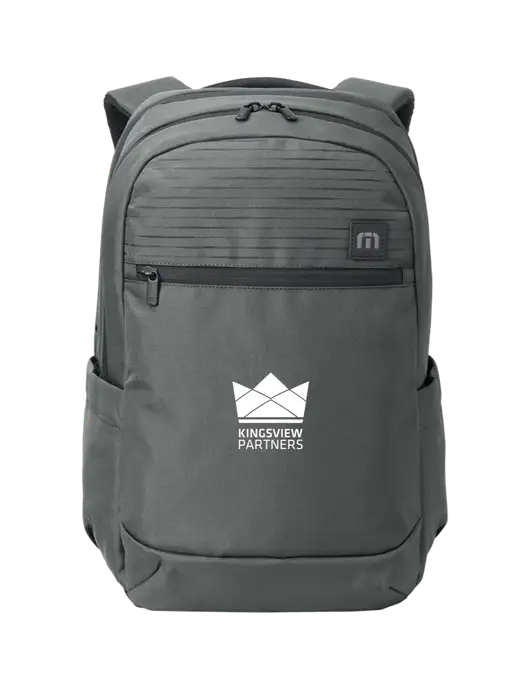 TravisMathew Dark Medium Grey Approach Backpack w/Kingsview Partners Logo