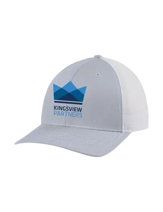 Richardson Adjustable Snapback Original 112 Trucker Cap Light Heather Grey w/White Mesh w/Kingsview Partners Logo