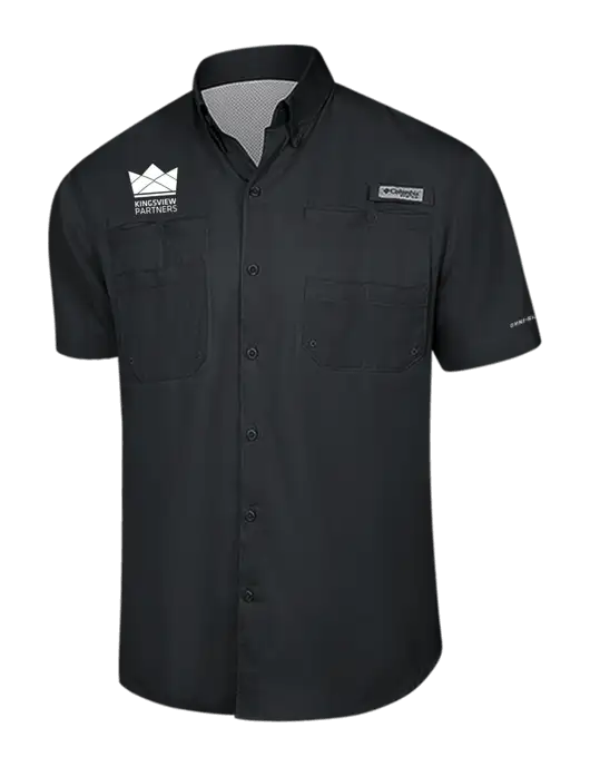Columbia Black PFG Tamiami II Short Sleeve Shirt w/Kingsview Partners Logo