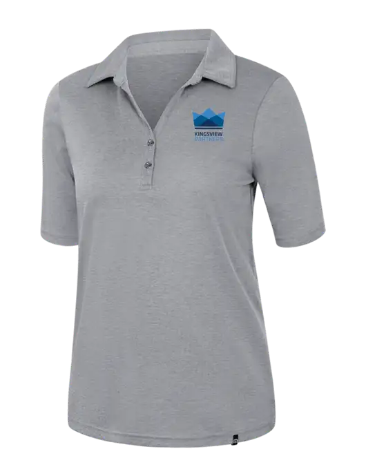 TravisMathew Womens Medium Grey Heather Sunsetters Polo w/Kingsview Partners Logo