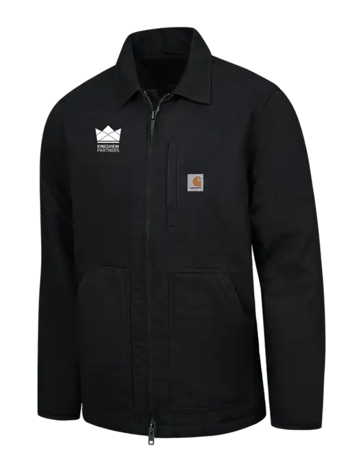 Carhartt Black Sherpa-Lined Coat w/Kingsview Partners Logo