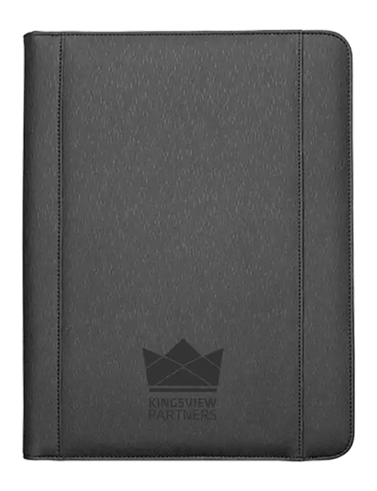 Leeman Black Roma Tech Portfolio 10.12 x 13.25 w/ Power Bank And Wireless Charger w/Kingsview Partners Logo