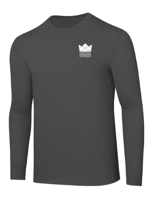 Seriously Soft Dark Grey Long Sleeve T-Shirt w/Kingsview Partners Logo