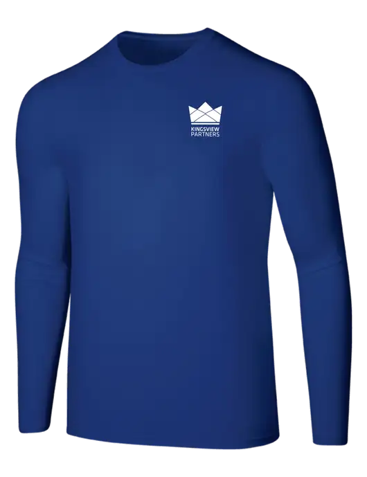 Seriously Soft Dark Royal Long Sleeve T-Shirt w/Kingsview Partners Logo