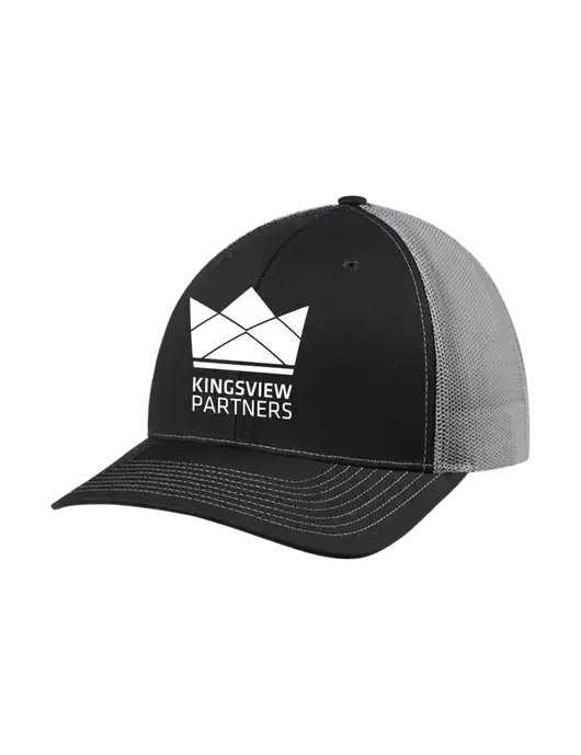 Richardson Adjustable Snapback Original 112 Trucker Cap Black w/Charcoal Mesh w/Kingsview Partners Logo
