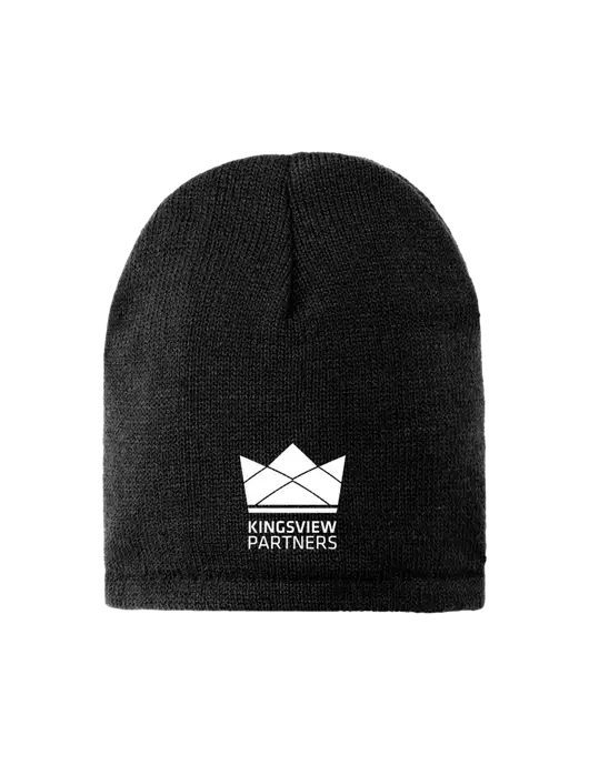 Black Fleece-Lined Beanie Cap w/Kingsview Partners Logo