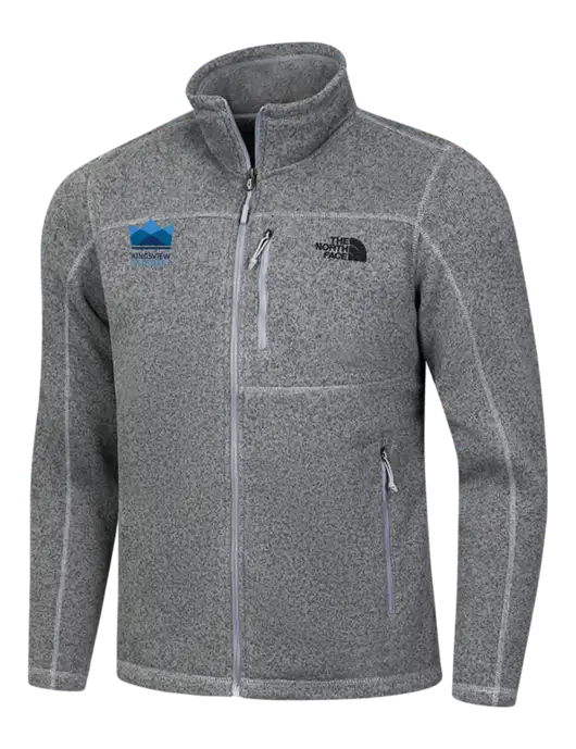 North Face Medium Grey Heather Sweater Fleece Jacket w/Kingsview Partners Logo