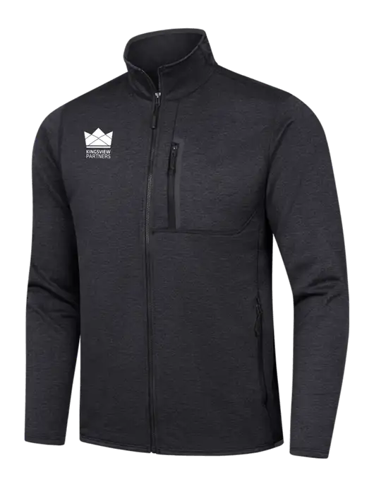 North Face Dark Grey Heather Skyline Full-Zip Fleece Jacket w/Kingsview Partners Logo