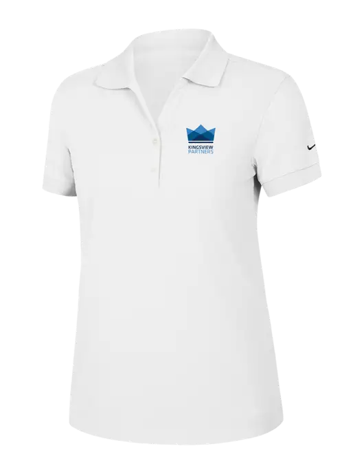 Nike Womens Dri-FIT Classic White Polo w/Kingsview Partners Logo