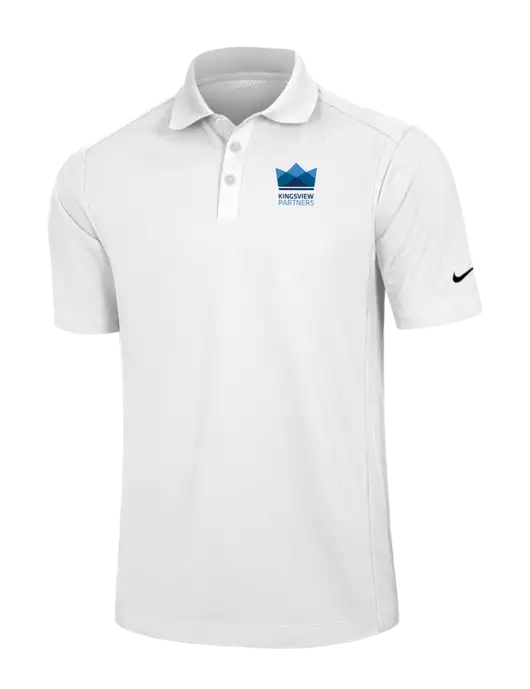 Nike White Dri-FIT Classic Polo w/Kingsview Partners Logo