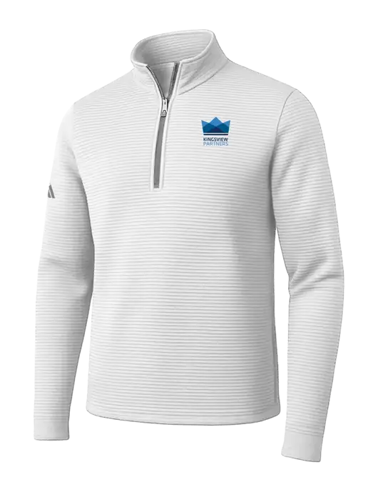 Adidas White Spacer Quarter-Zip Pullover w/Kingsview Partners Logo