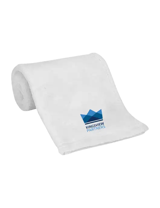 White Alpine Fleece Mink Touch Luxury Baby Blanket  w/Kingsview Partners Logo