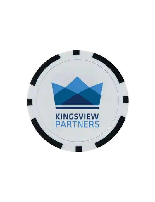 Black Poker Chip Ball Marker w/Kingsview Partners Logo