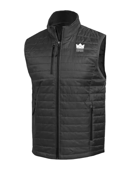 Packable Dark Grey Puffy Vest w/Kingsview Partners Logo