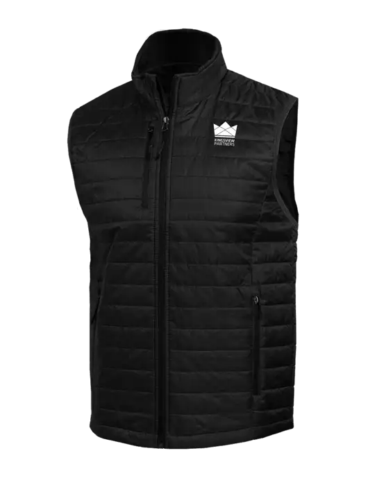 Packable Black Puffy Vest w/Kingsview Partners Logo