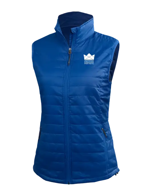 Womens Packable Royal Puffy Vest w/Kingsview Partners Logo
