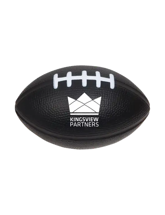 Black Stress Reliever Football w/Kingsview Partners Logo