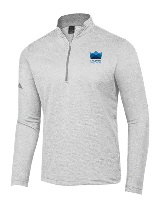 Adidas Light Grey Heather Space Dyed Quarter-Zip Pullover w/Kingsview Partners Logo