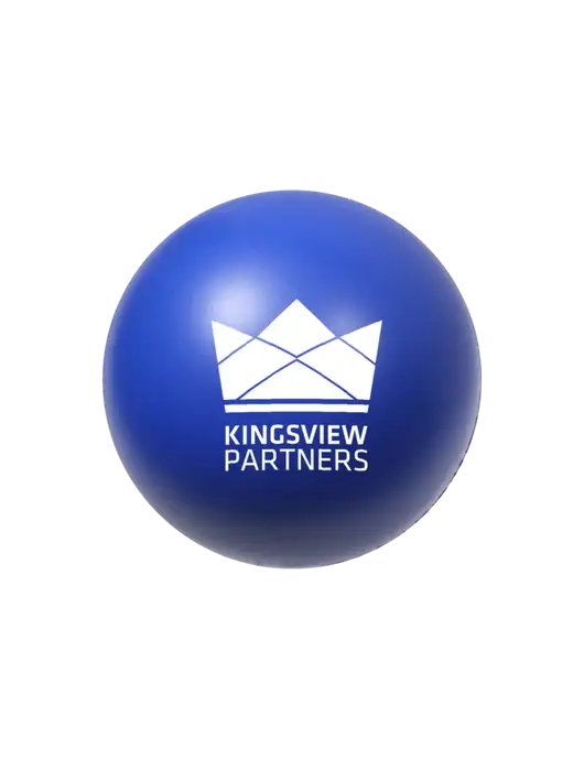 Dark Royal Blue Stress Reliever Ball w/Kingsview Partners Logo