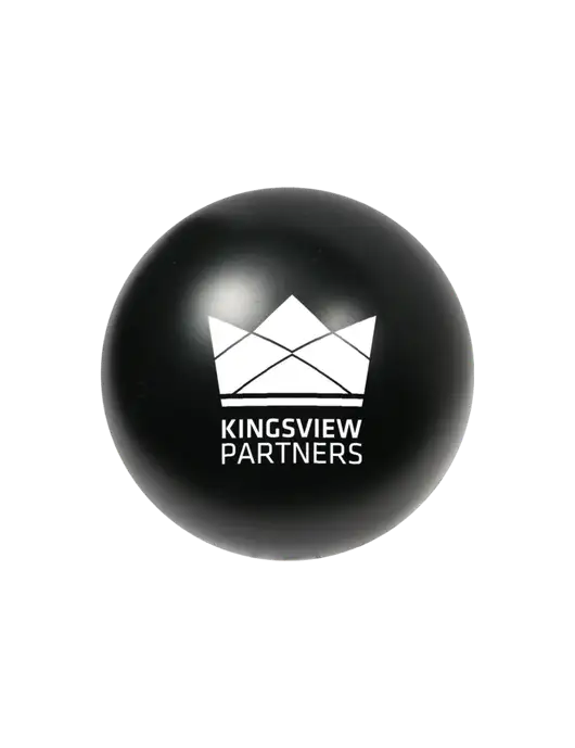 Black Stress Reliever Ball w/Kingsview Partners Logo