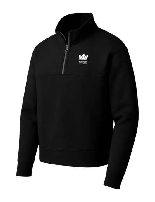 Mercer+Mettle Black Linear Texture Quarter Zip w/Kingsview Partners Logo