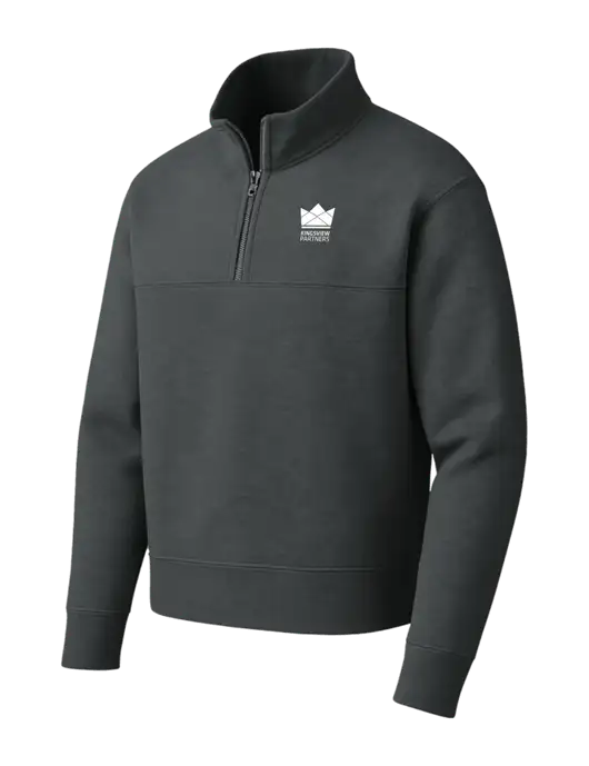Mercer+Mettle Dark Grey Linear Texture Quarter Zip w/Kingsview Partners Logo